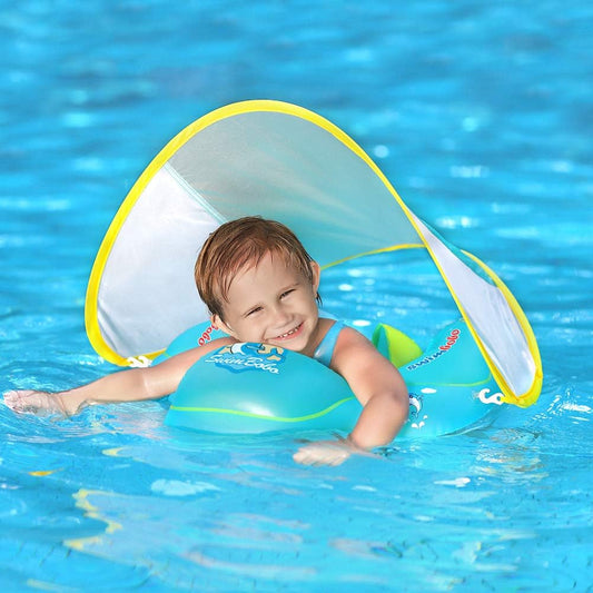 Baby Swimming Float Kids Inflatable Swim Ring with Safety Support Bottom Swimming Pool Accessories
