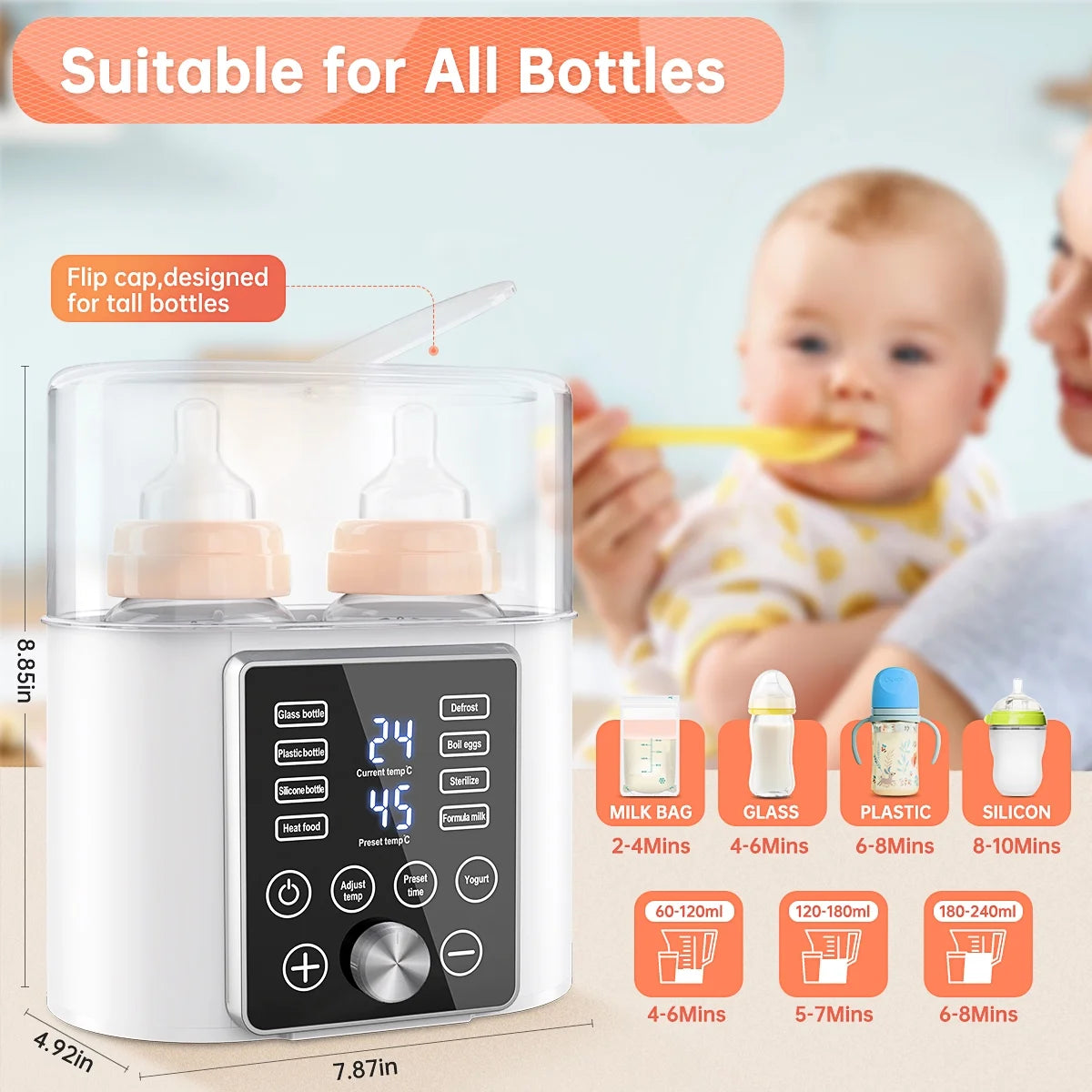 VoraPure™ Smart 12-in-1 Portable Baby Milk Warmer