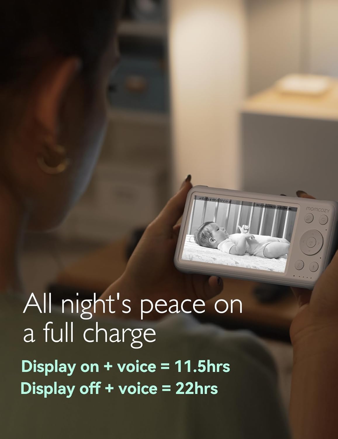 Video Baby Monitor, 1080P 5" HD Baby Monitor with Camera & Wall Mount, Infrared Night Vision, 5000Mah Battery, 2-Way Audio, Temperature Sensor, Lullabies, 960Ft Range, Ideal for New Moms, BM01