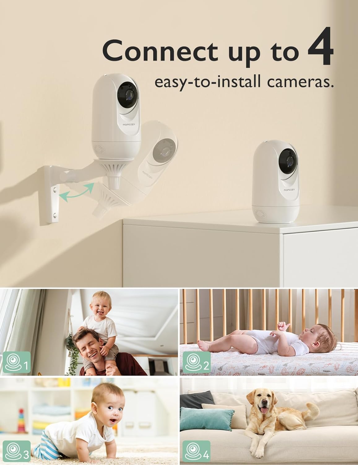Video Baby Monitor, 1080P 5" HD Baby Monitor with Camera & Wall Mount, Infrared Night Vision, 5000Mah Battery, 2-Way Audio, Temperature Sensor, Lullabies, 960Ft Range, Ideal for New Moms, BM01